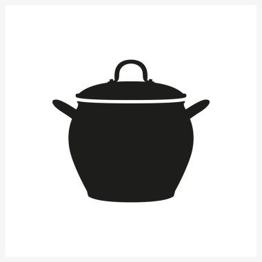 sade tek renkli stil ikonu beyaz zemin üzerine pot simgesini