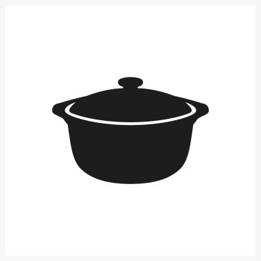 sade tek renkli stil ikonu beyaz zemin üzerine pot simgesini