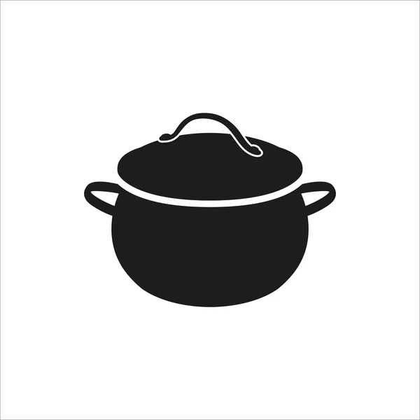 Pot icon in simple monochrome style icon on white background — Stock Vector