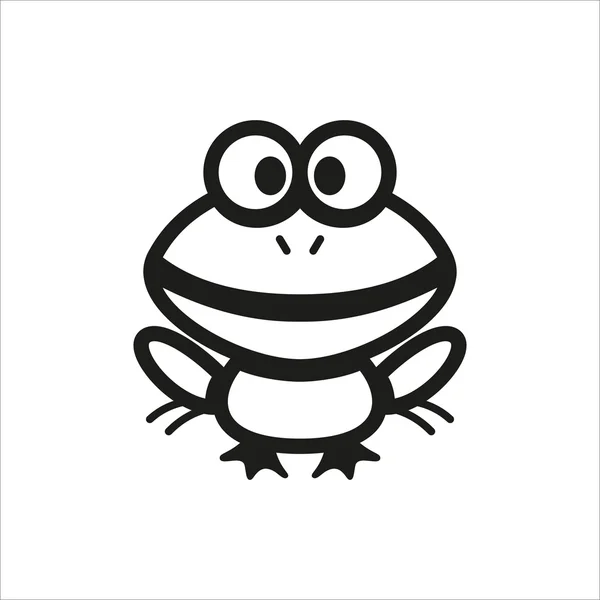 Kreskówka żaba. Kolorowanka książki edukacyjne dla dzieci — Wektor stockowy