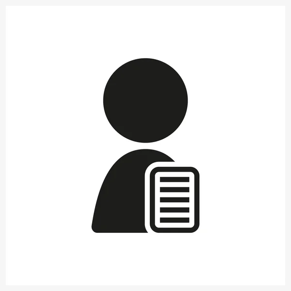 Pictogram van het document met een menselijke avatar — Stockvector