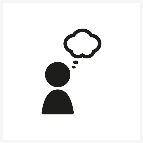 Icono de pensamiento humano en diseño negro simple — Vector de stock