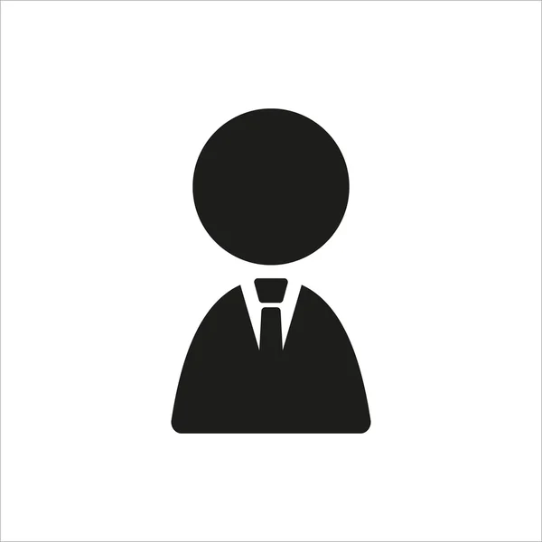 Icono de hombre de negocios en diseño negro simple — Vector de stock