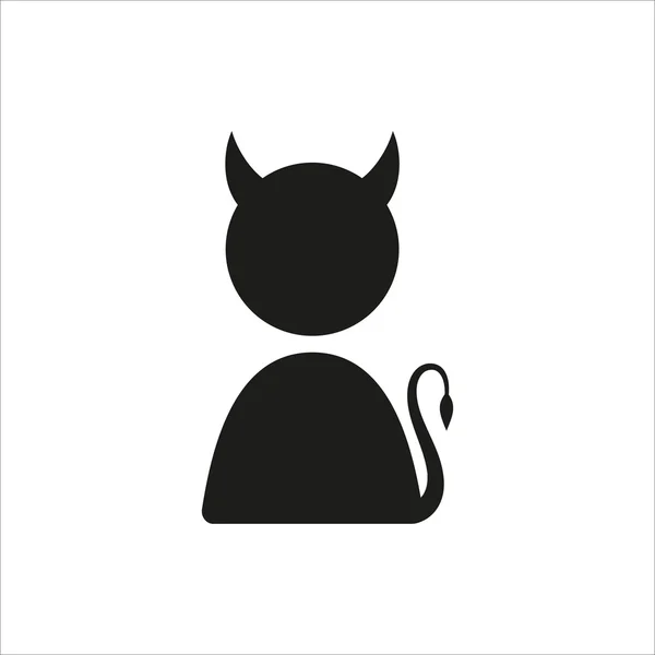 Icône vectorielle drôle avec profil diable — Image vectorielle