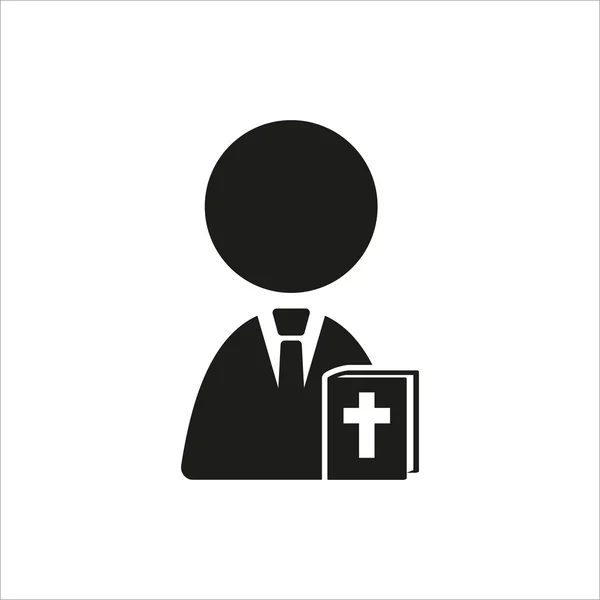 Nun dan ikon Alkitab dalam desain hitam sederhana - Stok Vektor