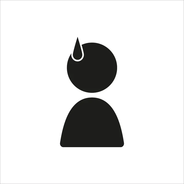 Emotion anime icon sad in simple black design Stock Vector