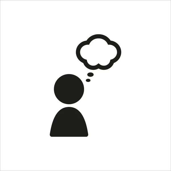 Icono de pensamiento humano en diseño negro simple — Vector de stock