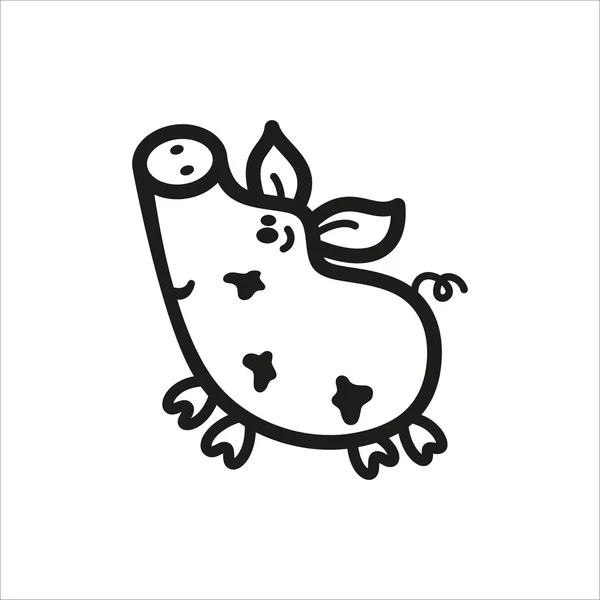 Cerdo en el icono de estilo monocromo simple sobre fondo blanco Vectores De Stock Sin Royalties Gratis