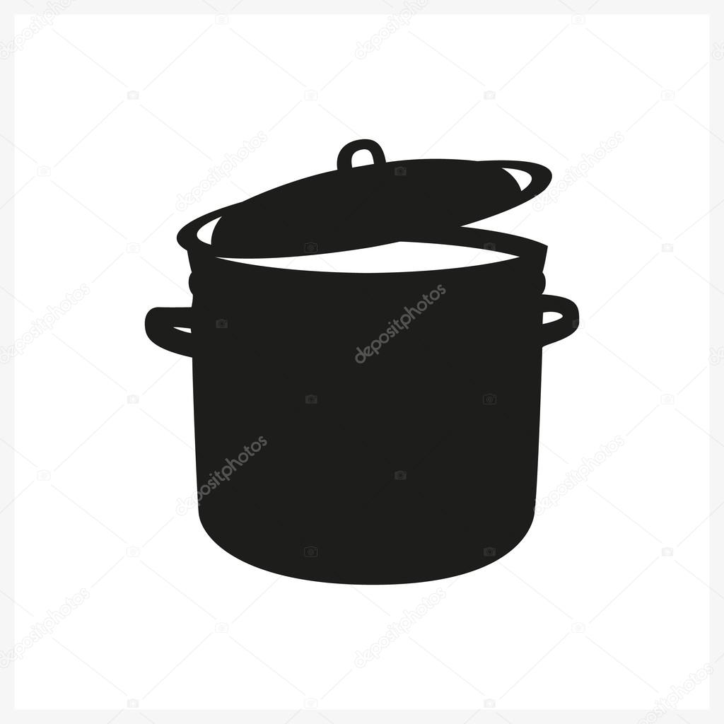 pot icon in simple monochrome style icon on white background