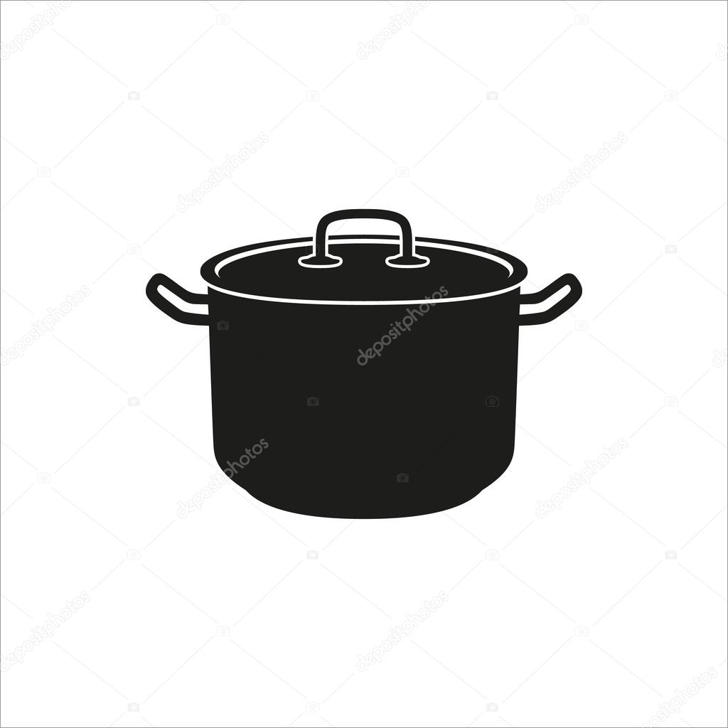 pot icon in simple monochrome style icon on white background
