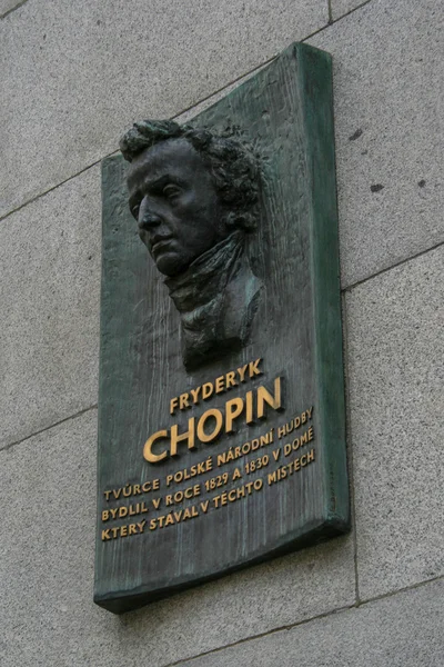 Pamětní Deska Chopin Zdi — Stock fotografie