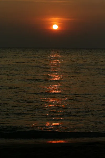 Seascape with horizon and sunset — Stock Photo, Image