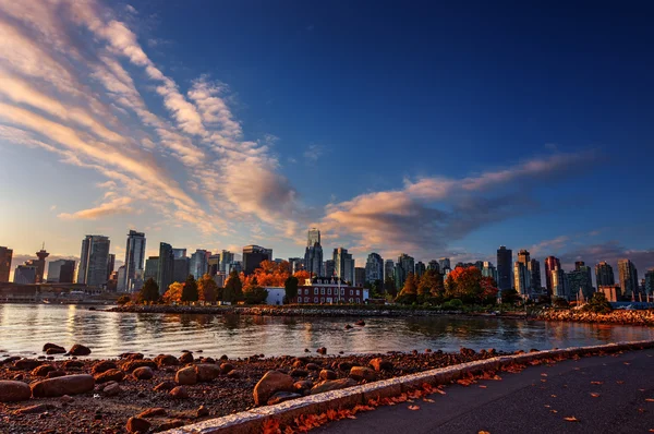Vancouver centro da cidade nascer do sol — Fotografia de Stock