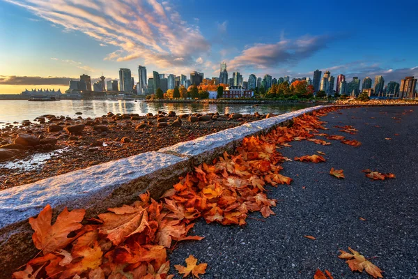 Vancouver centro da cidade nascer do sol — Fotografia de Stock