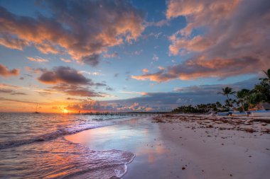 günbatımı okyanus plaj
