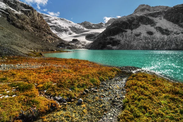 Arroyo desemboca en lago —  Fotos de Stock