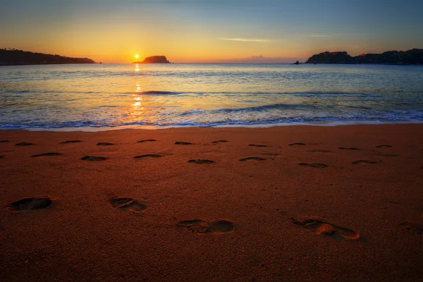 Trodden sand on an ocean beach — Stock Photo, Image