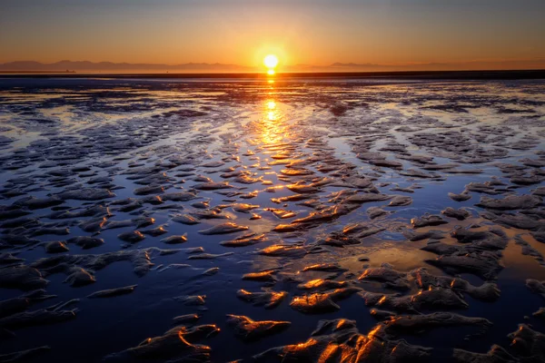Strand am Meer bei Sonnenuntergang — Stockfoto