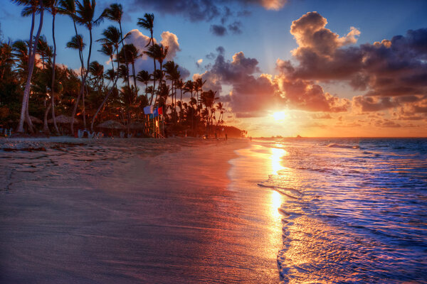 ocean beach at sunset