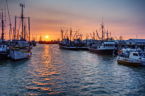 Bateaux amarrés au port du chantier naval — Photo