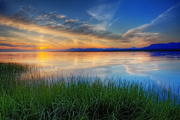 Nascer do sol azul brilhante — Fotografia de Stock