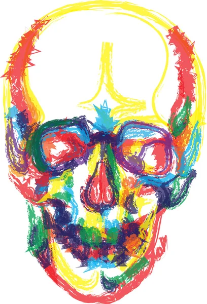 Colores cráneo humano huesos esqueleto muerto — Vector de stock