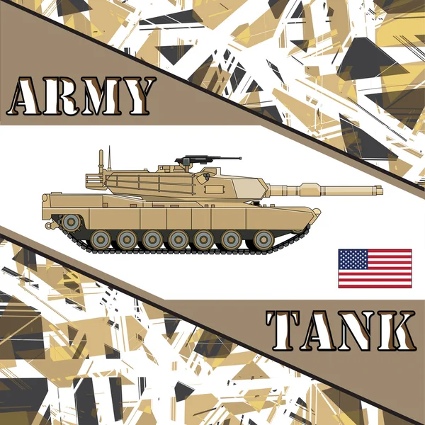 Military tank american army. Armur vehicles — Stock Vector