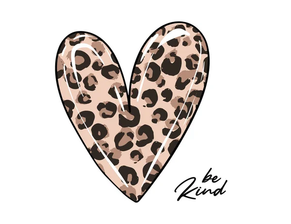 Leopar Desenli Tişört Çita Kalpli Tişört Tasarımından Alıntı Yapın Sanat — Stok Vektör