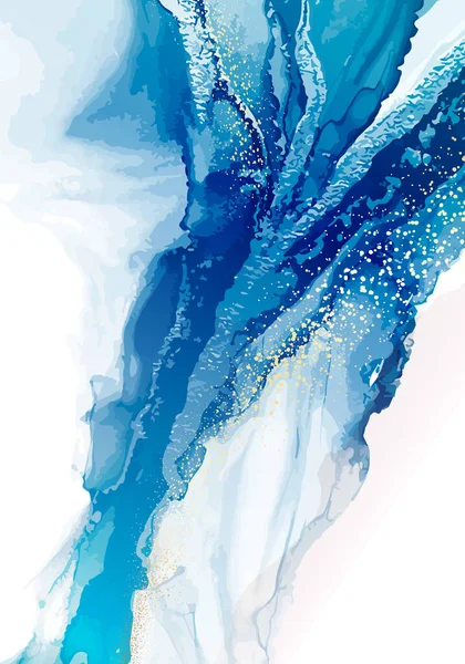 壁の装飾 ポストカードやベクトルのパンフレットのデザインのための水彩アクリルインクの創造的なネイビーブルーのミニマリストハンド塗装液体の流れ — ストック写真