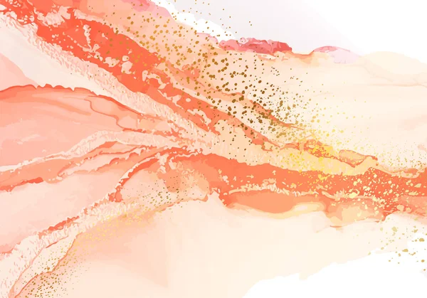 ミニマルな赤オレンジシャンパン色の絵画 パステル液の流れの結婚式のデザイン 元の水彩画 アーストーンモダンなイラスト キャンバスの質感 — ストック写真