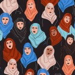 Muslim Diversity Women Hijab Young Arab Girl Color Headscarf