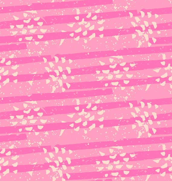 Líneas horizontales de tinta grunge pinceladas textura rosa, pintura vintage abstarct — Vector de stock