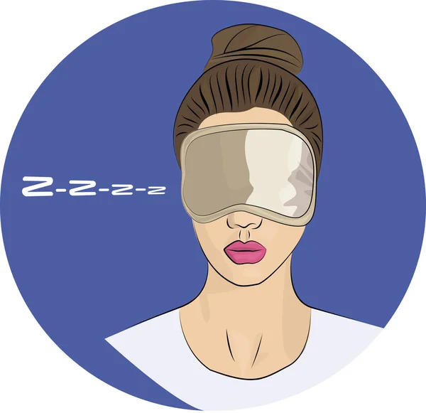 Menina em máscara de dormir —  Vetores de Stock