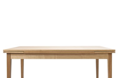 ahşap desk(table) izole beyaz.