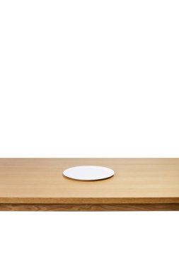 Beyaz yemek izole Beyaz ahşap desk(table).