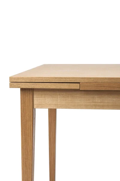 Białe drewno desk(table) na białym tle. — Zdjęcie stockowe