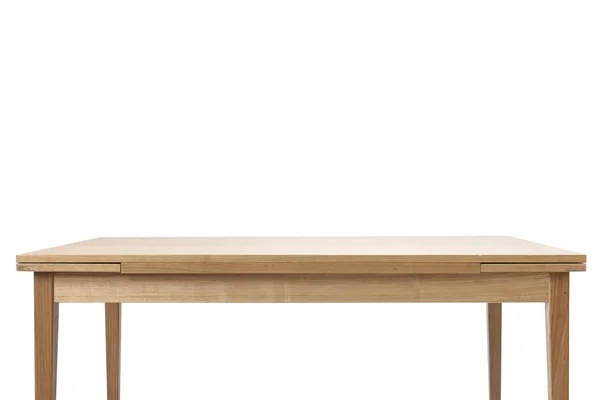 Białe drewno desk(table) na białym tle. — Zdjęcie stockowe