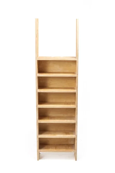 De houten plank voor Cd, boek geïsoleerd wit. — Stockfoto