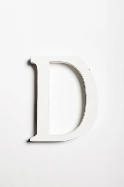 White wood craft for alphabet 'D' — Zdjęcie stockowe