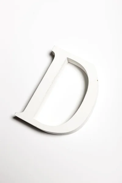 White wood craft for alphabet 'D' — Zdjęcie stockowe