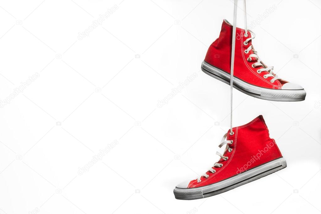 Red Hanging Sneakers