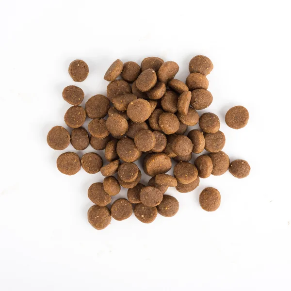 Beyaz izole kuru kedi ya da köpek gıda