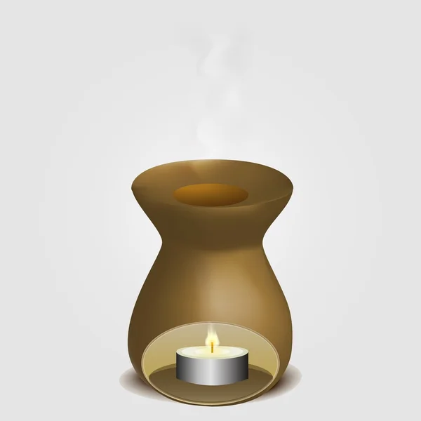 Aromaterapia, olejek eteryczny, zapach Lampa, świeca — Wektor stockowy