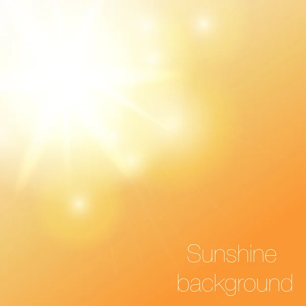 Ilustración vectorial sol en el fondo naranja. Efecto sol Ilustración vectorial con sol . — Vector de stock