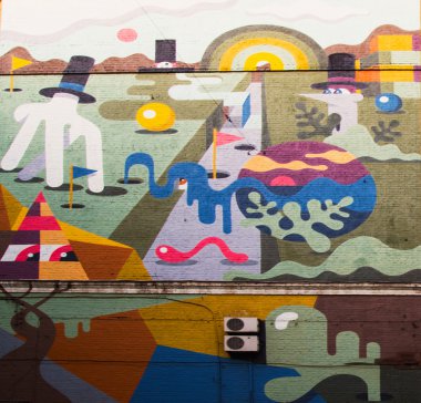 Moskova, Rusya, 20 Haziran 2015. Rus sahne: İyi günler, yazar vanotek. Gilyarovskogo Street, Metro Prospekt Mira, Moskova