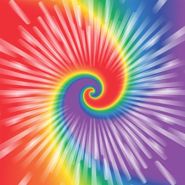 Ilustración realista espiral tie-dye vector — Vector de stock