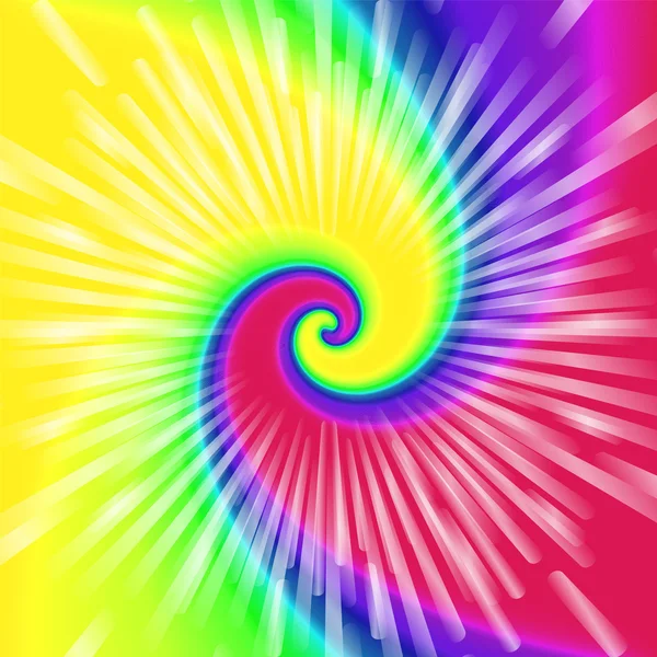Ilustración realista espiral tie-dye vector — Vector de stock