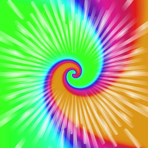 Realistic spiral tie-dye vector illustration — Stock Vector