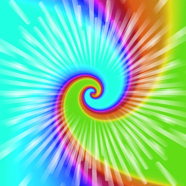 Realistic spiral tie-dye vector illustration — Stock Vector