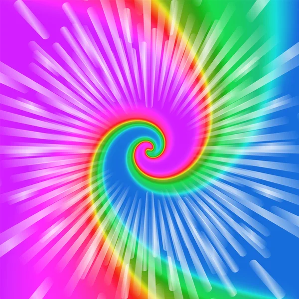 Ilustração vetorial espiral tie-dye realista — Vetor de Stock